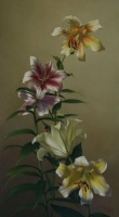 Exotic Cascade III-Belles of the Ball 17 X 27 oil on panel (2007) AVAILABLE