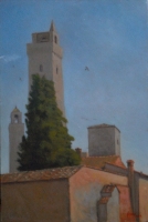 Sunrise San Gimignano, 8 X 12, oil on panel (2009)